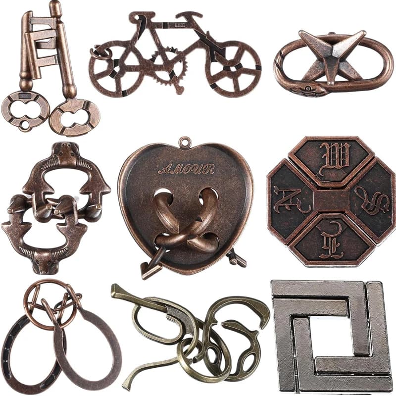 Puzzles de désenchevêtrement Iq pour adultes et enfants, jeux d'élastiques incohérents, niveau de di