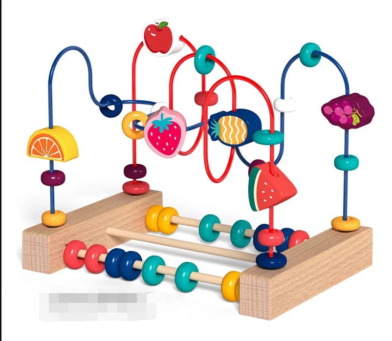 Jouets Montessori pour bébés, jouet éducatif d'apprentissage des mathématiques, cercles en bois, fil