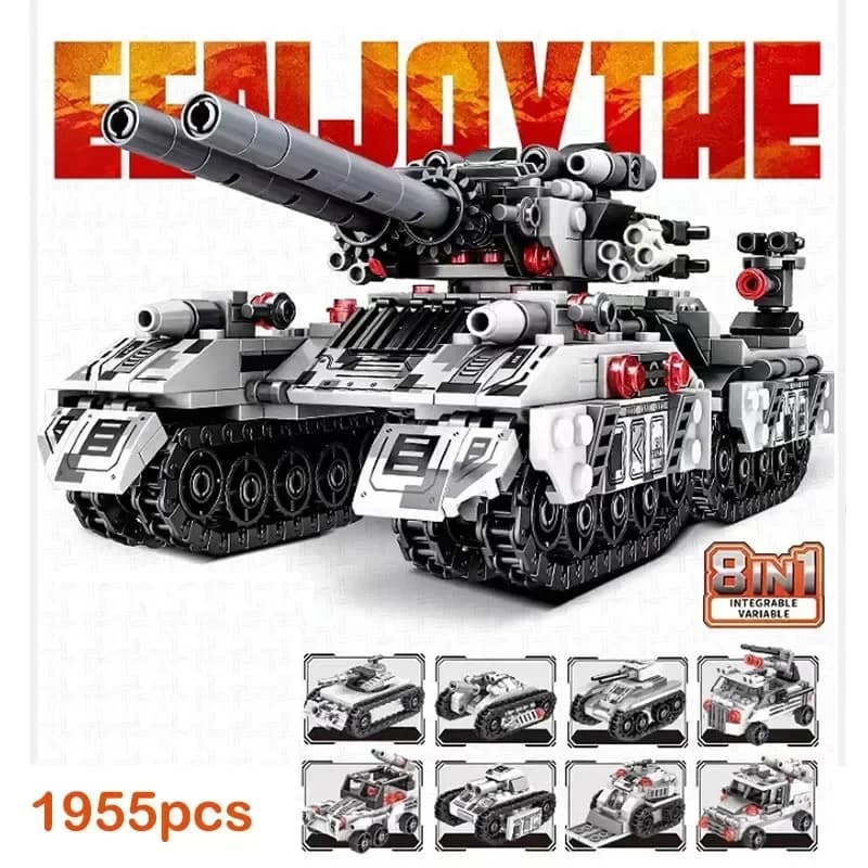 2026 WW2 véhicule militaire réservoir 8in1 avion camion modèle blocs de Construction briques à monte