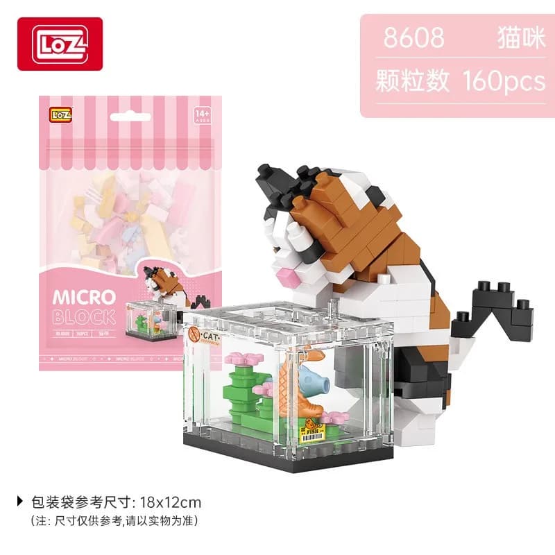 LOZ mignon dessin animé chat Animal jouet dauphins hiboux poussin chats chiens modèle diamant partic