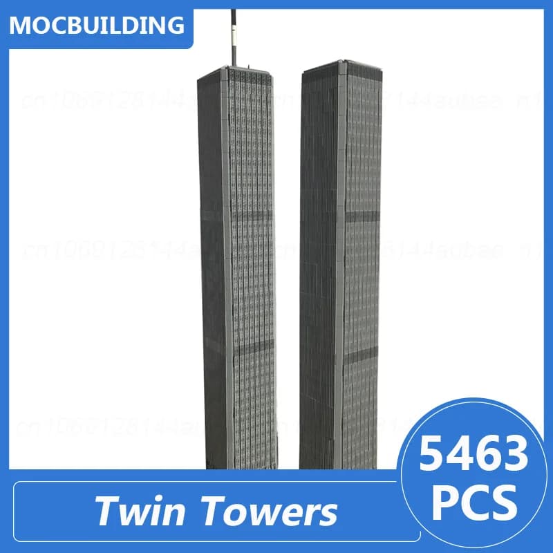 Modèle des Tours Jumelles, blocs de construction MOC, architecture urbaine, briques à assembler soi-