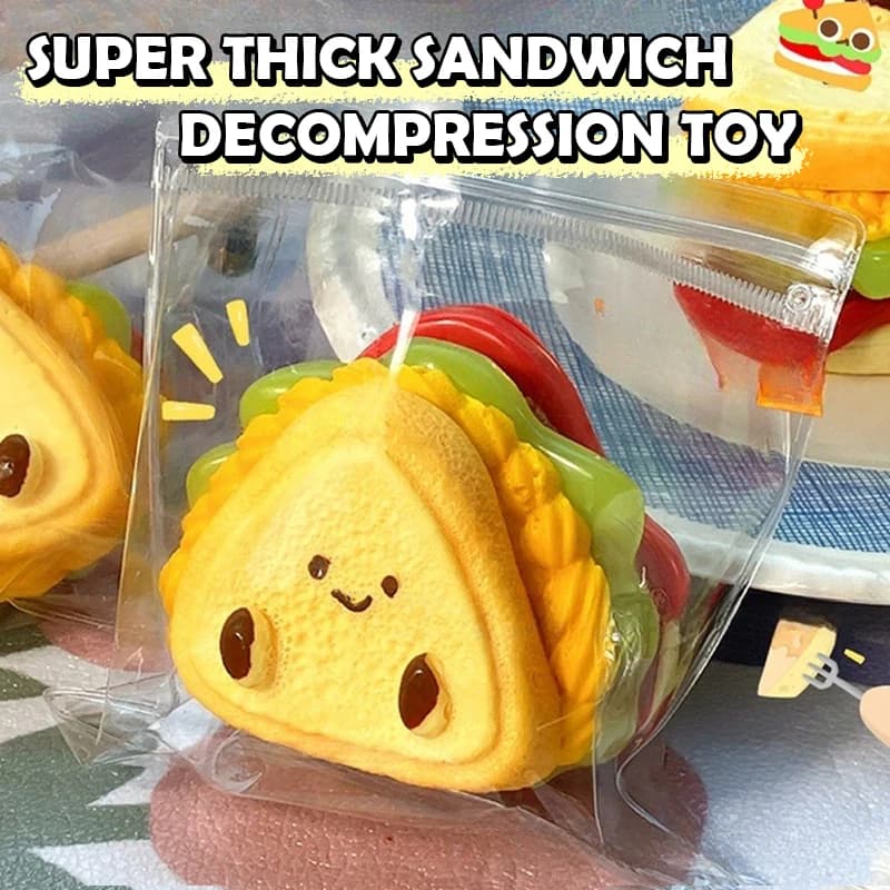Jouet anti-stress simulation hamburger 3D en TPR, balle à presser sensorielle, cadeau pour adultes e