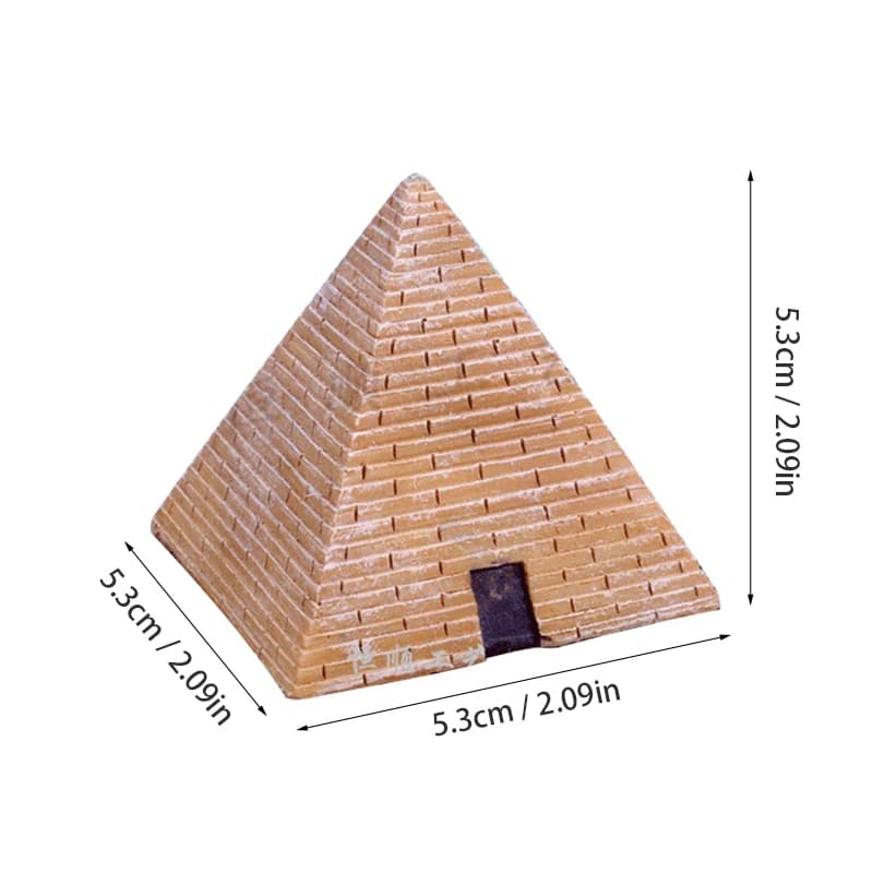 Mini ornement pyramidal Égypte ancienne Pharaon, artisanat en résine dorée, décoration de bureau et 