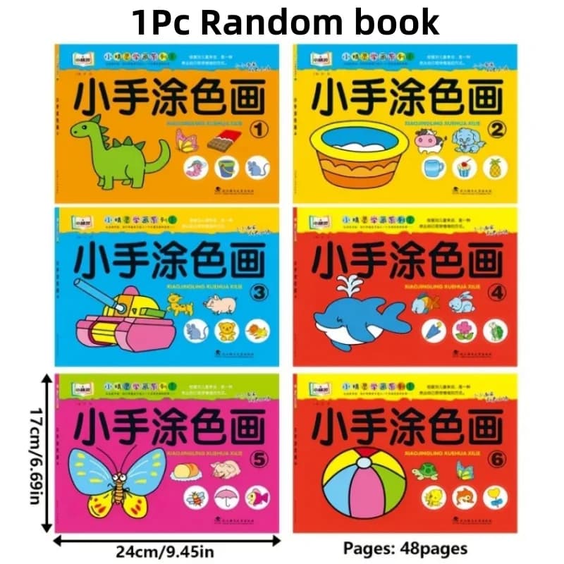 Livre de coloriage de peinture étape par étape, niveaux progressifs faciles à dur, activité d'appren
