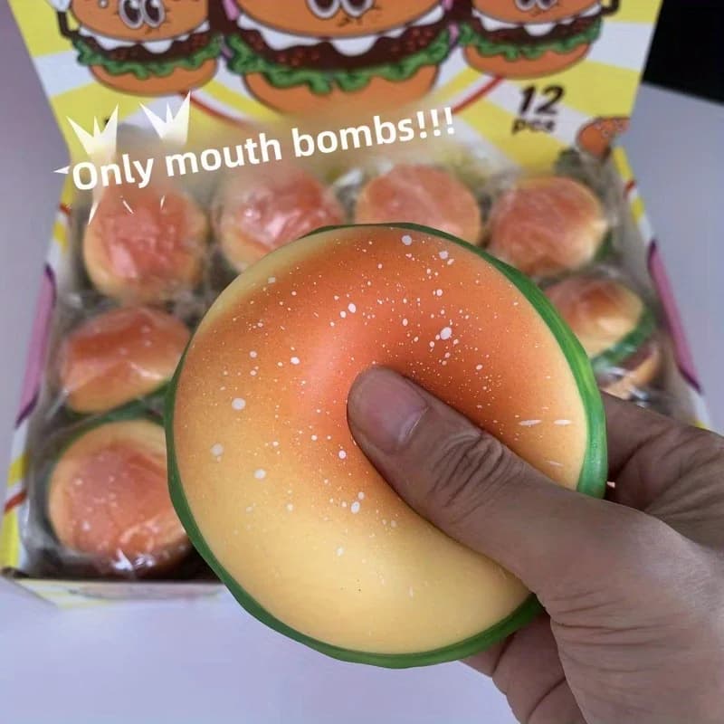 Jouet Squishy Hamburger à Presser, Simulation de Burger à Remontée Lente, Anti-Stress Sensoriel, Déc