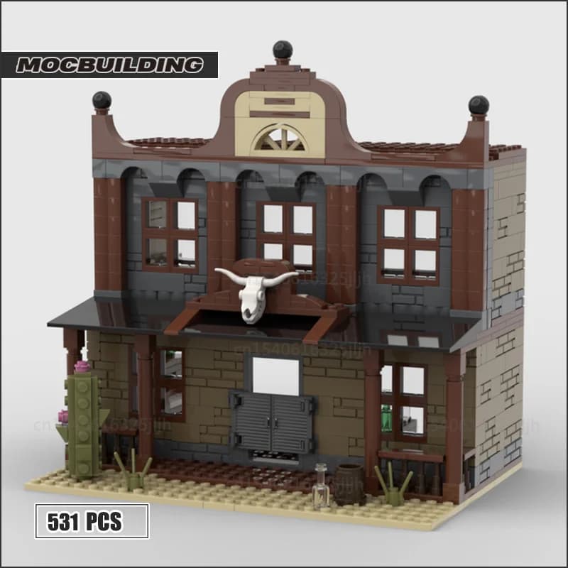 Blocs de construction Moc, Architecture modulaire West Saloon, technologie d'assemblage, briques, jo