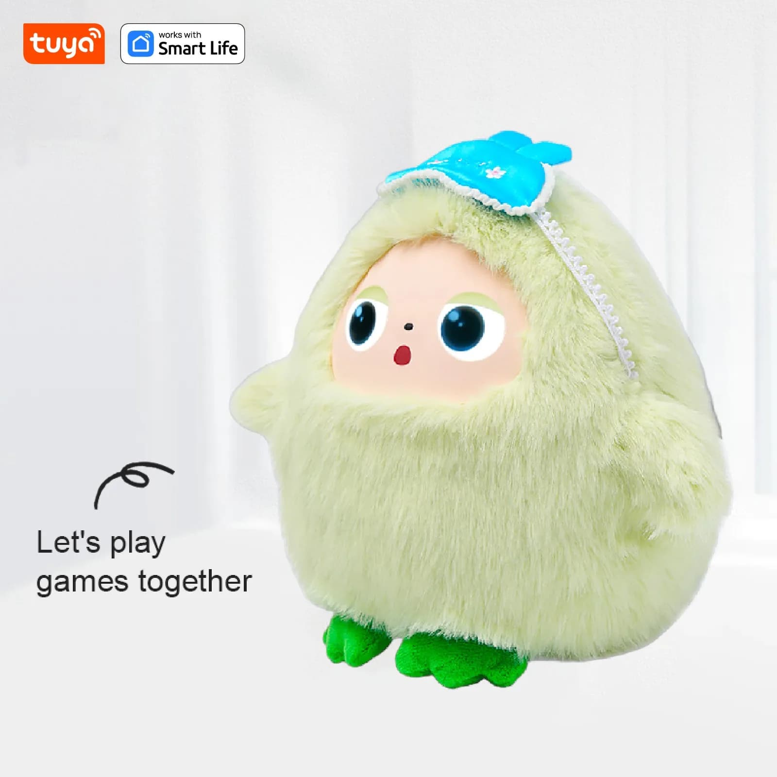 Robot en peluche Yaya-AI avec voix intelligente et yeux LED, jouet compagnon interactif avec contrôl
