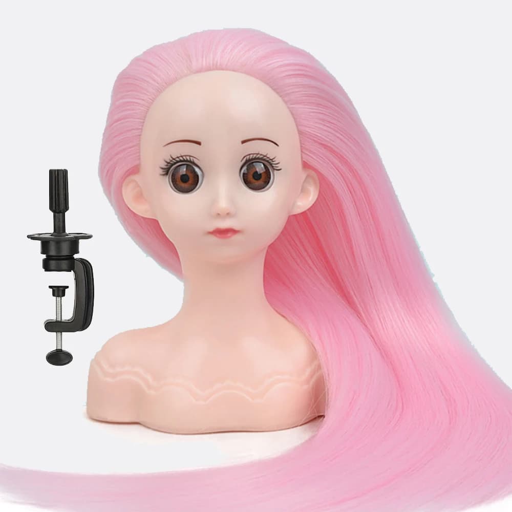 Tête de poupée coiffante pour filles avec support à pince, pour la pratique des cadeaux d'anniversai