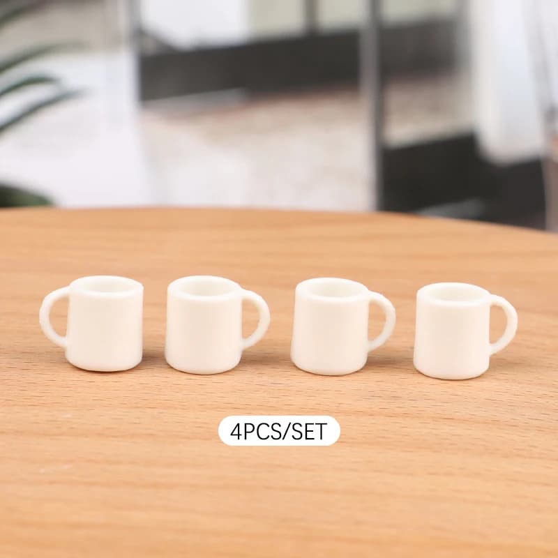 Tasse Miniature pour maison de poupée 1:12, tasse blanche, tasse d'eau/boisson, modèle de tasse à th