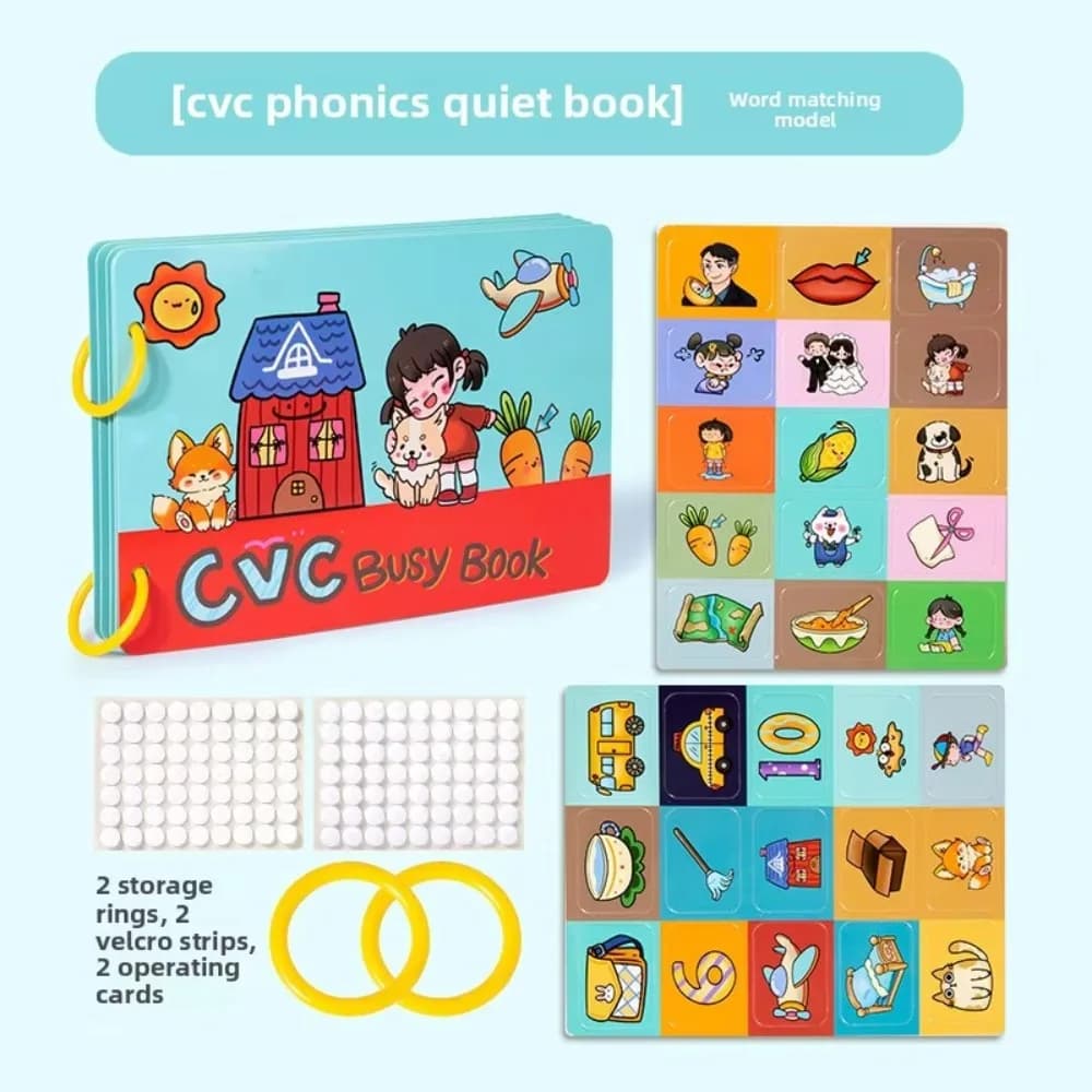 Livre interactif de construction de mots CVC, 1 à 10 ans, Cognition des mots, collage répété, livre 