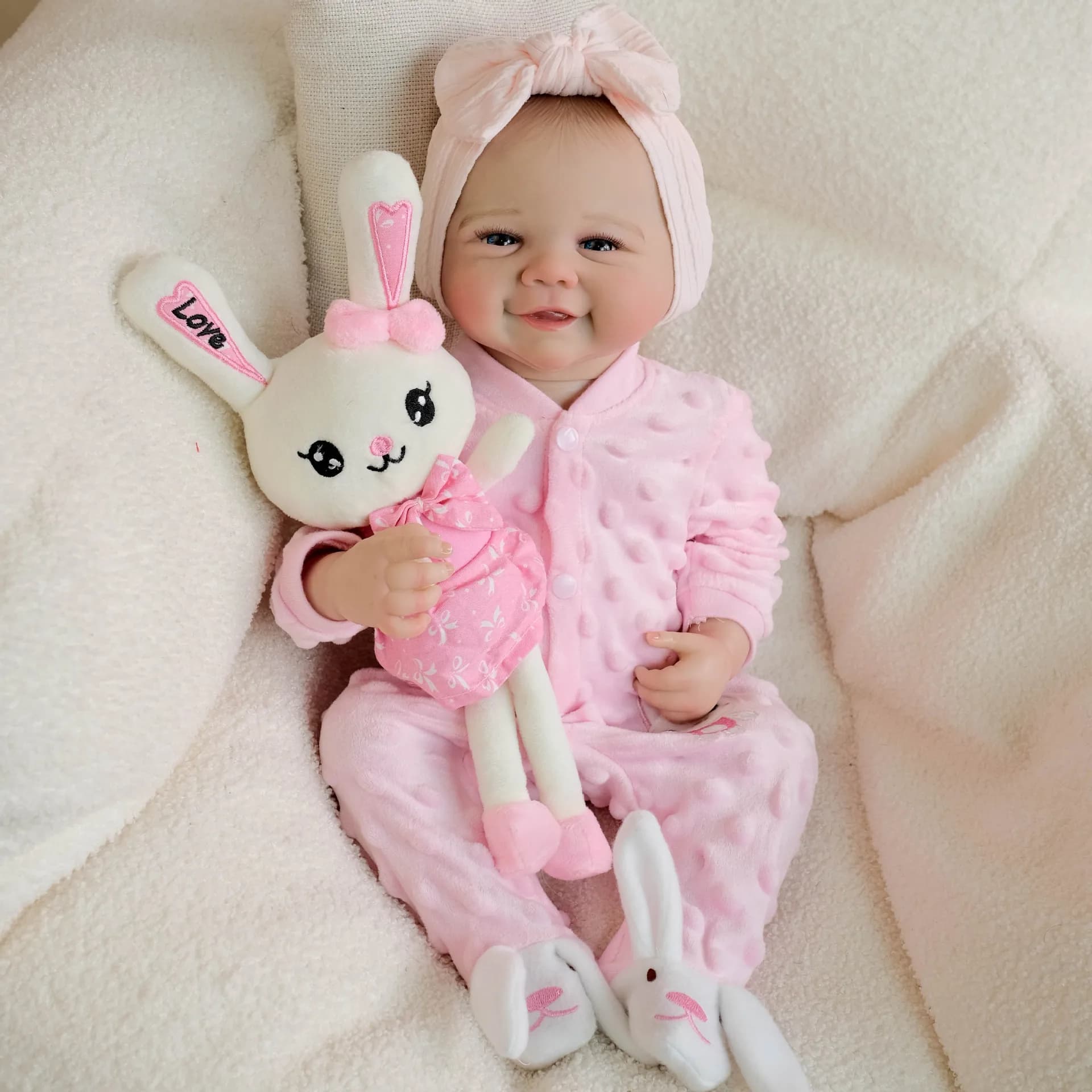 Poupée Reborn Vivienne Mignonne de 48 cm en Silicone Corps Entier, Étanche, Faite à la Main, Réalist