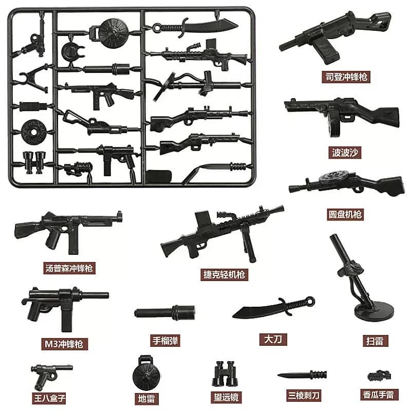 Blocs de construction militaires de la Seconde Guerre mondiale, poupées humanoïdes du Corps des Mari