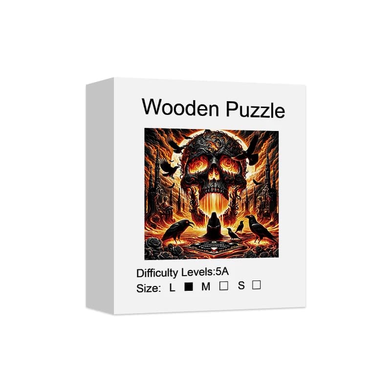 Puzzle en bois Crâne de Corbeau pour adultes, pièces de forme unique, coffret cadeau exquis, exercic