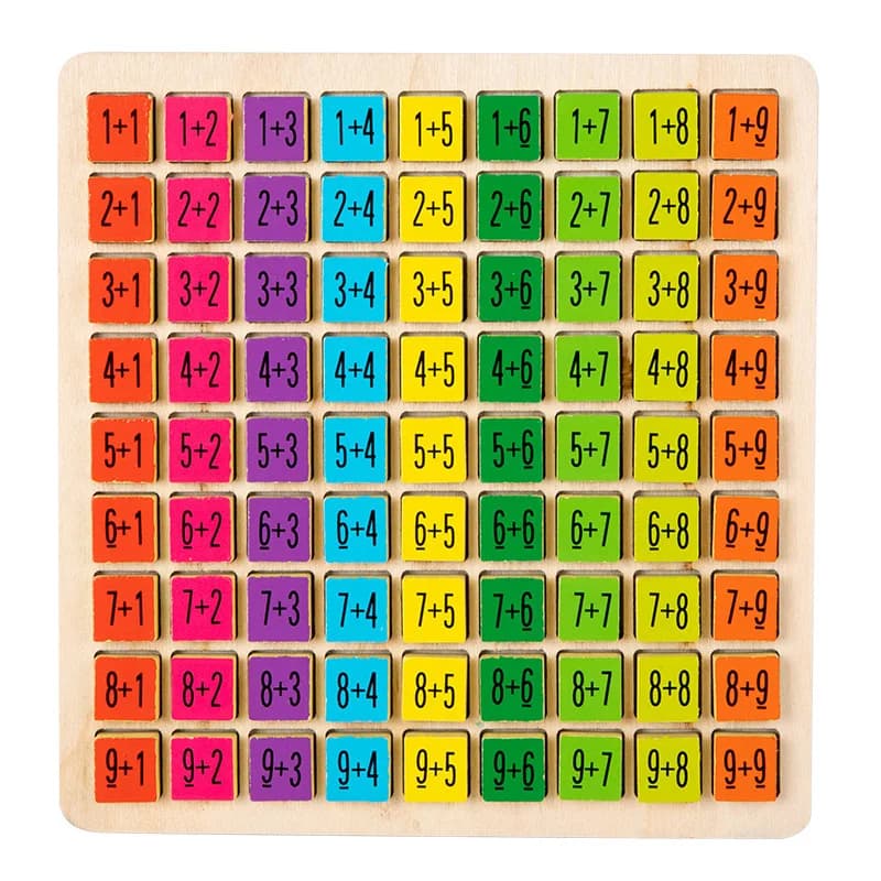 Jeu de société de Table de Multiplication en bois, jeu d'addition numérique, avec Cubes numérotés co