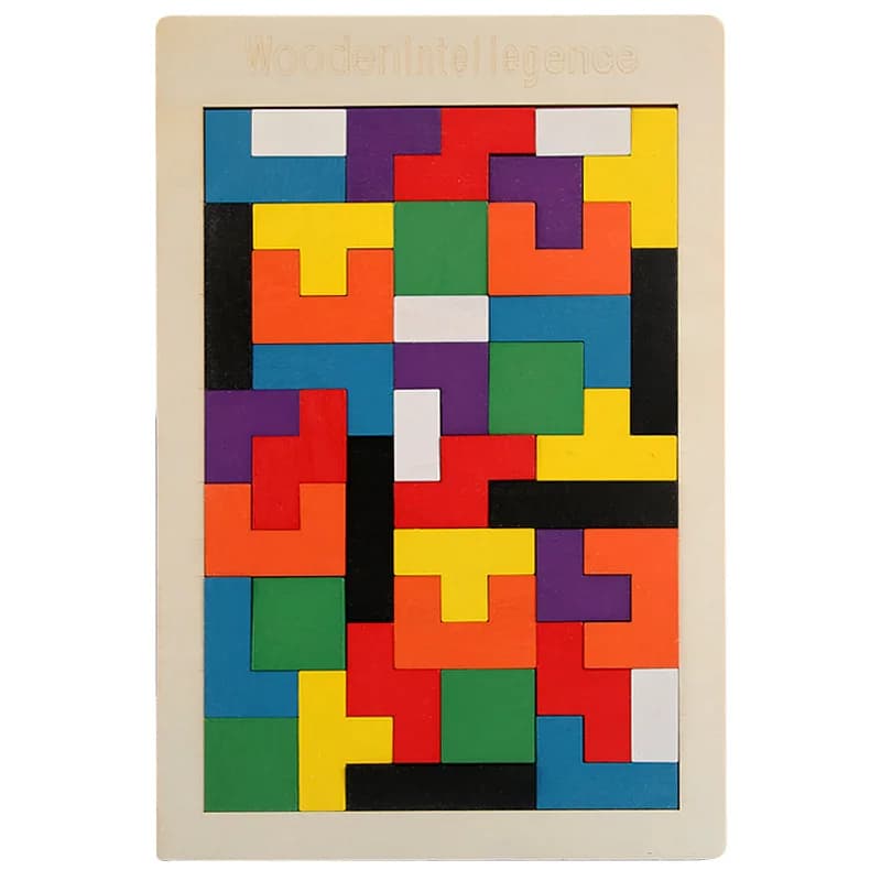Jouets de puzzle en bois colorés Tangram Montessori matériaux jouets de puzzle pour enfants blocs de