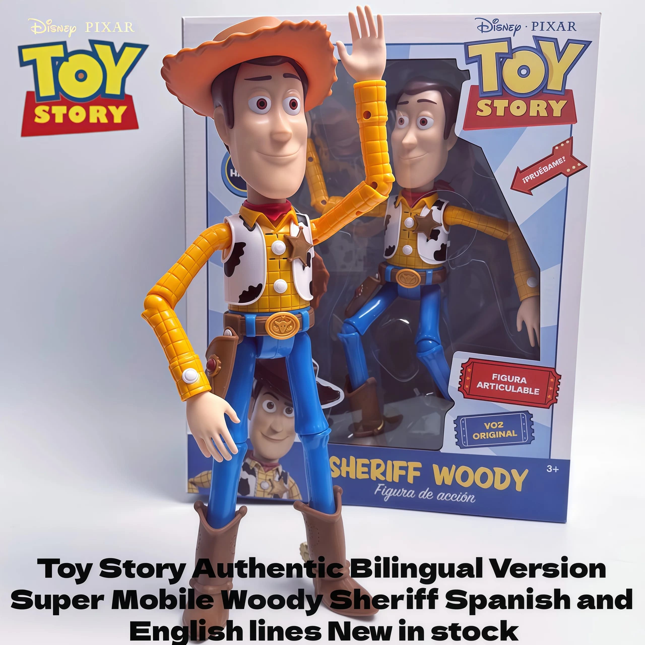 Collection Signature Toy Story : Poupée parlante Sheriff Woody à cordon de tirage, figurine de colle