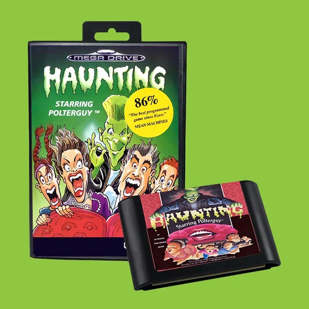 Cartouche de jeu Link 16 Haunting Starring Polterguy version EUR pour console SEGA Mega Drive Genesi