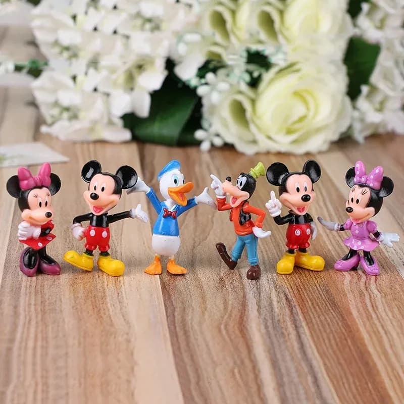 Figurines d'action Disney Mickey Mouse, Minnie Donald Duck, ornements de gâteaux en PVC, Collection 