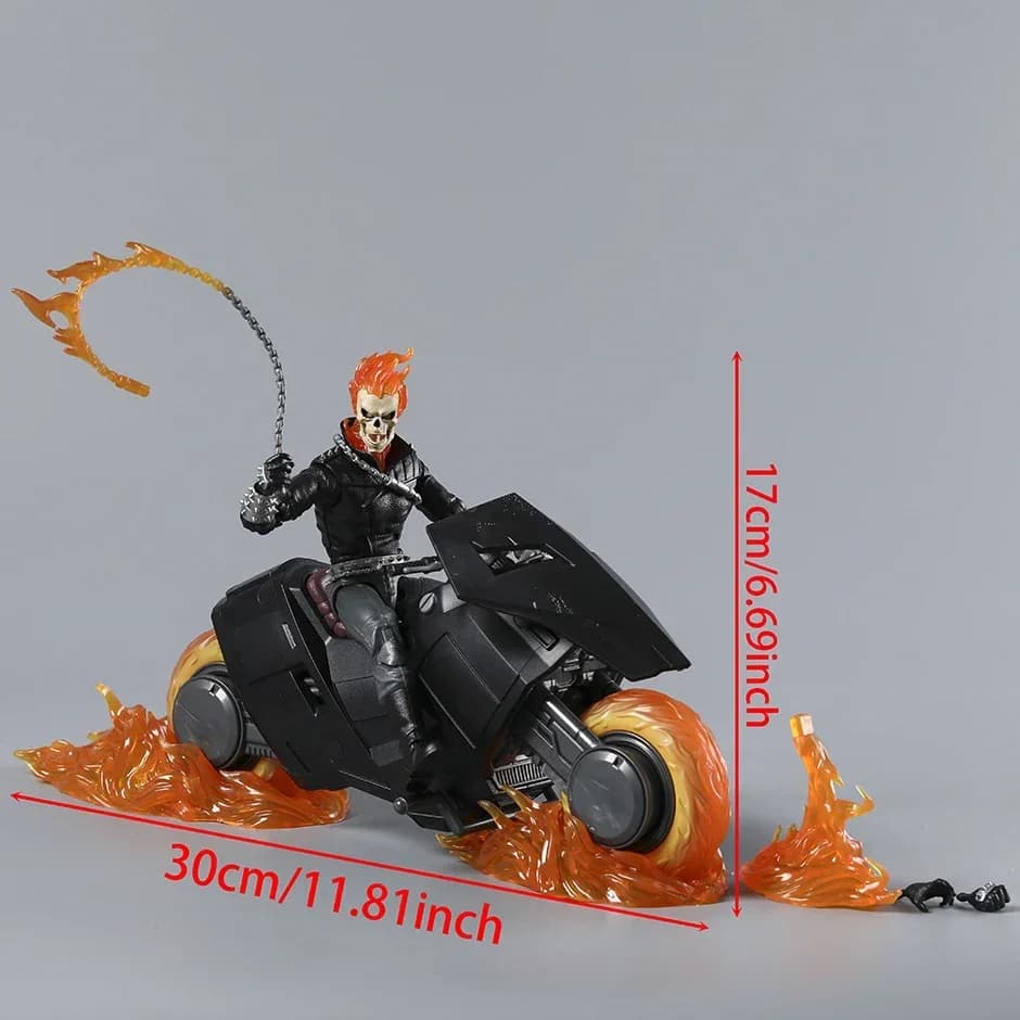 Ghost Rider avec figurine d'action de moto, modèle de Collection en PVC, jouets Brinquedos
