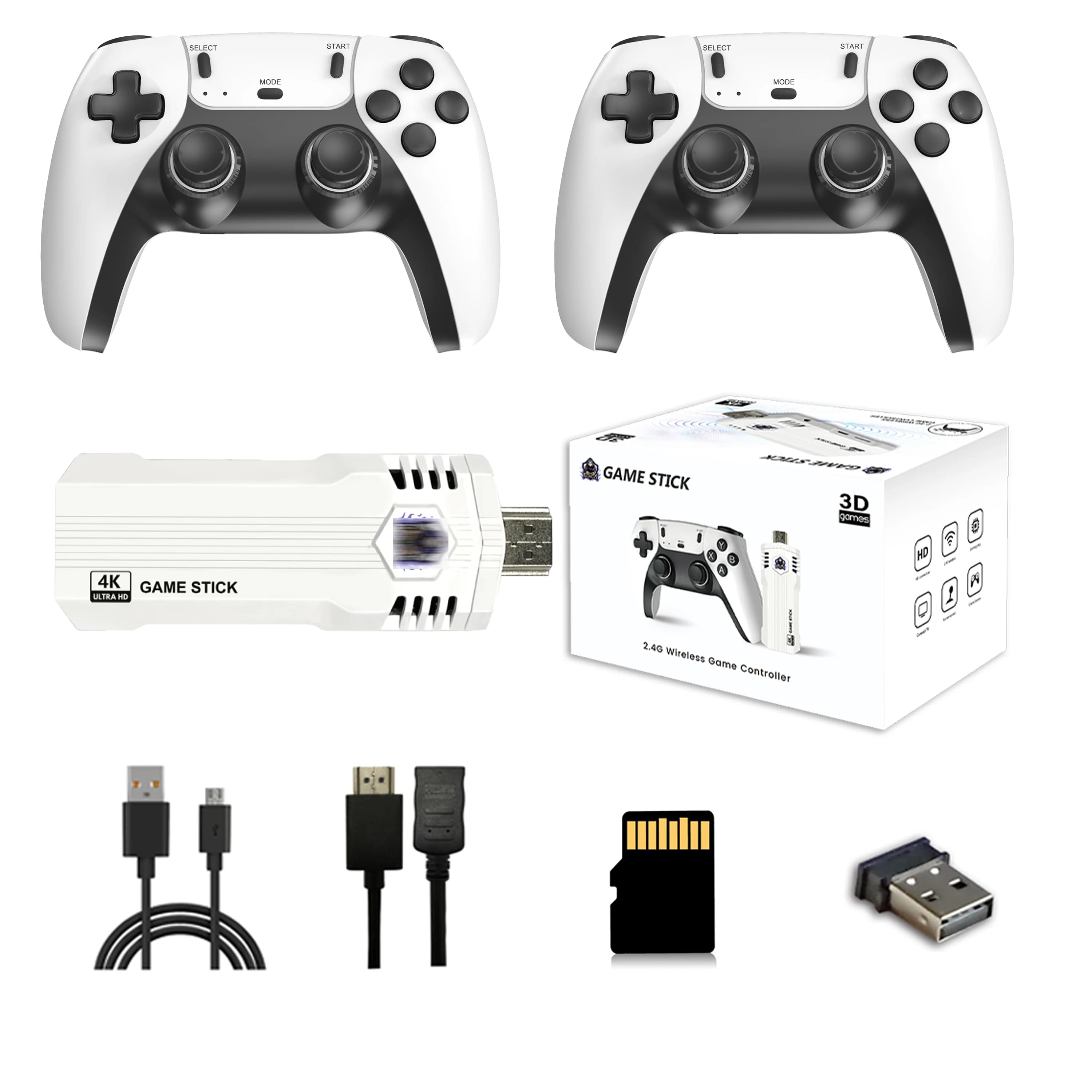 Console de jeu rétro X2L, manette de jeu avec écran 4K HD et 2 manettes sans fil, intégrant plus de 