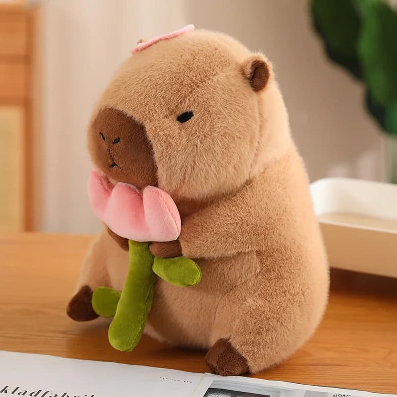Capybara peluche jouet Simulation Capibara Cosplay licorne dinosaure robe Boba pain fruits nourritur