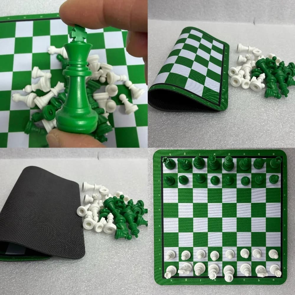 Jeu d'échecs classique avec plateau en caoutchouc 24*24cm et 32 pièces, pièces de style français hau