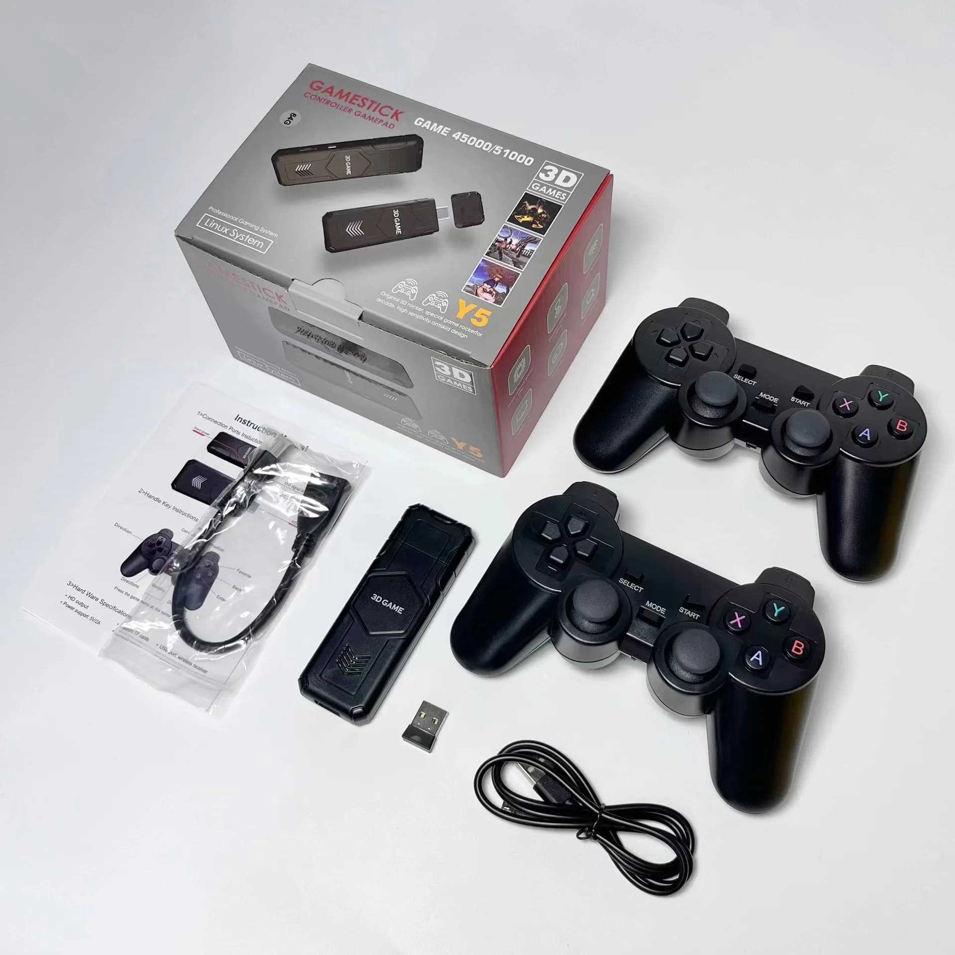 Y5 rétro TV Game Stick 2.4G contrôleur sans fil 4K HD Console de jeu vidéo prise en charge multijoue