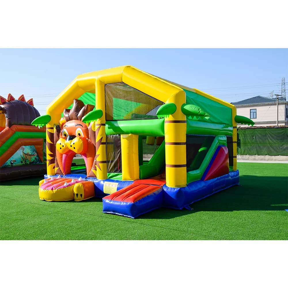 Château gonflable commercial Lion, structures gonflables, maison gonflable à bulles, trampoline gonf