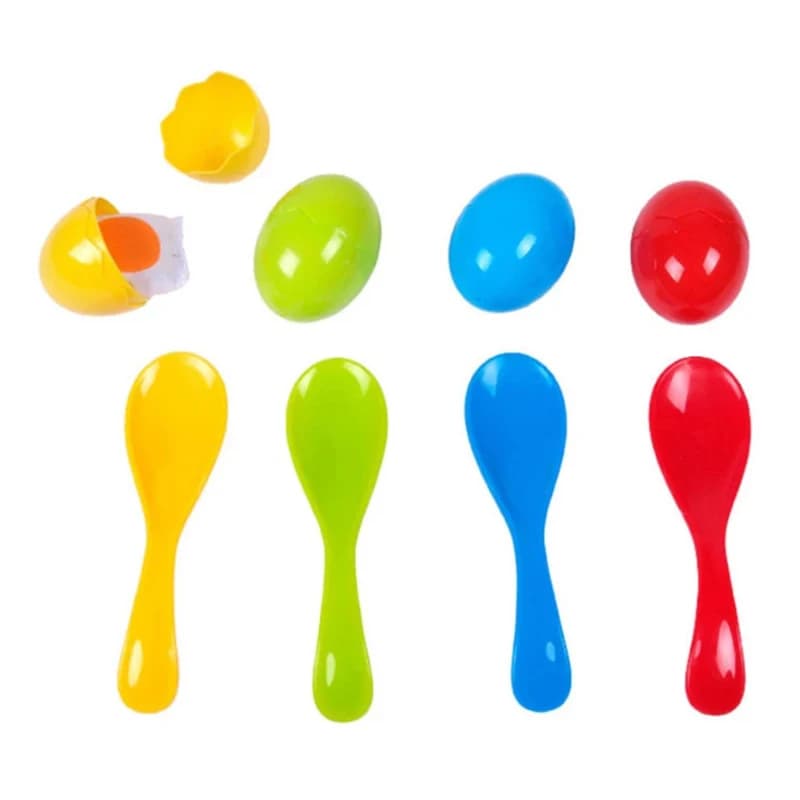 Jeu de course d'œufs et de cuillères pour enfants, jouets d'équilibre sensoriel, terrain de pelouse 