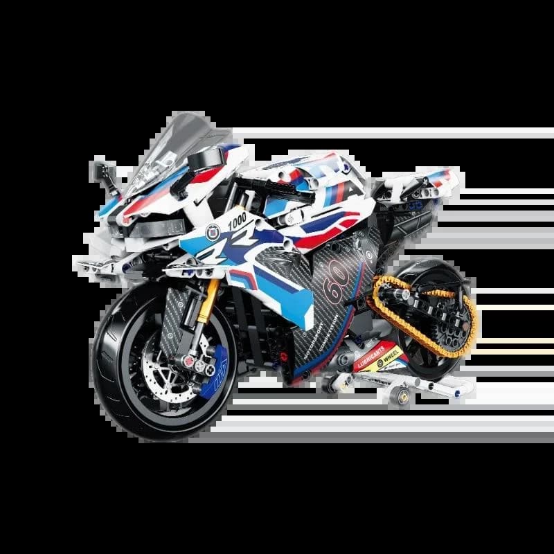 Ensemble de blocs de construction de moto à 8 moteurs de haute technologie, briques de moto uniques,