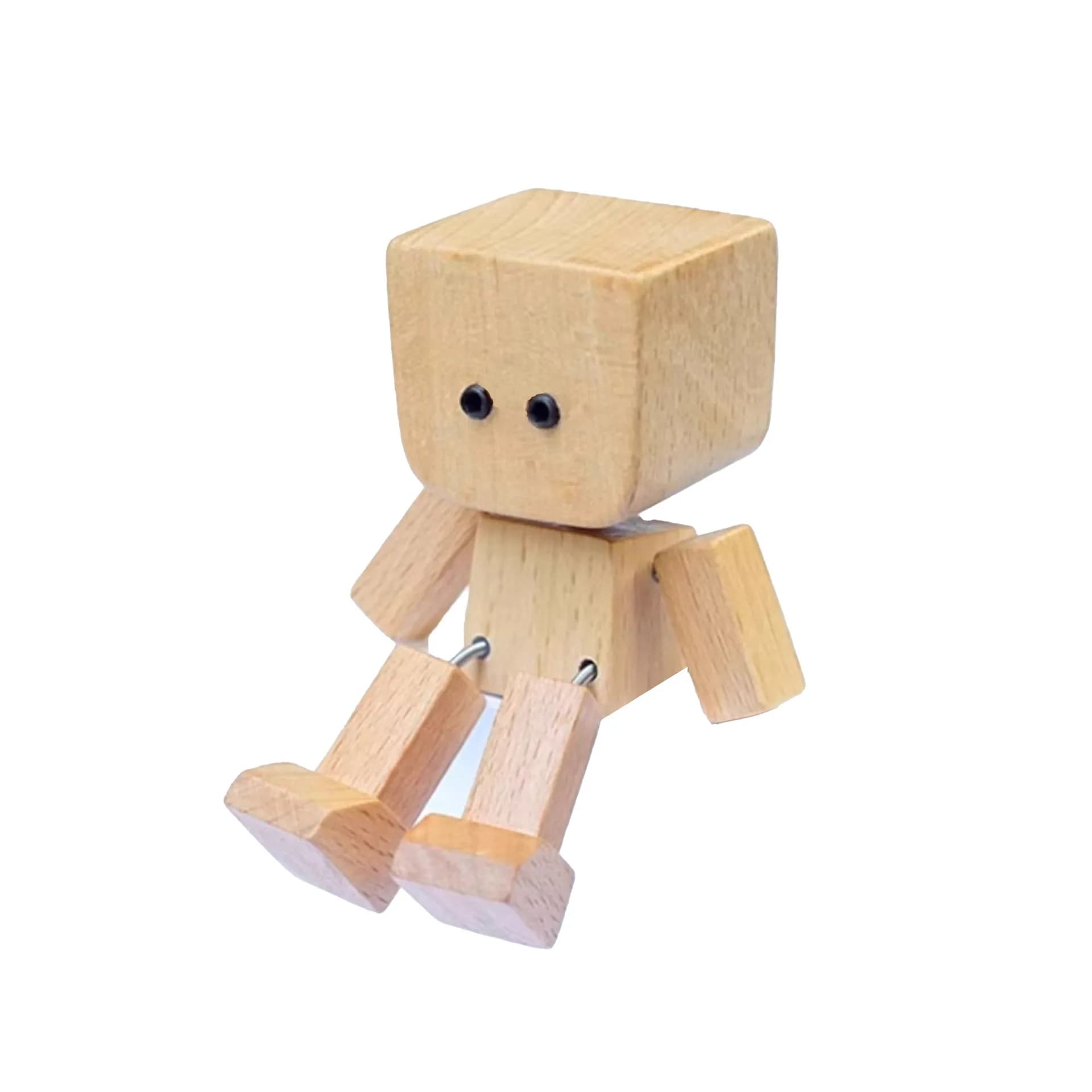 Figurine d'homme en bois secouant, décoration de tableau de bord de bureau, Sculpture amusante, orne