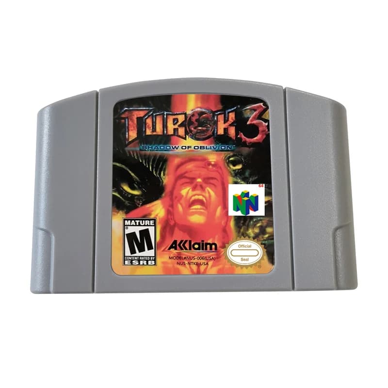 Turok 3 Shadow of Oblivion - Cartouche de jeu vidéo 64 bits version américaine pour console N64