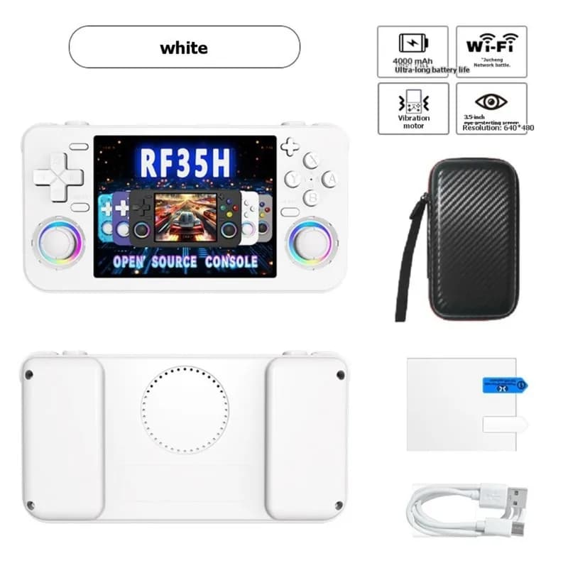 Console de jeu vidéo portable ABGI-RF35H, écran IPS de 3,5 pouces, prend en charge le Wifi, plus de 