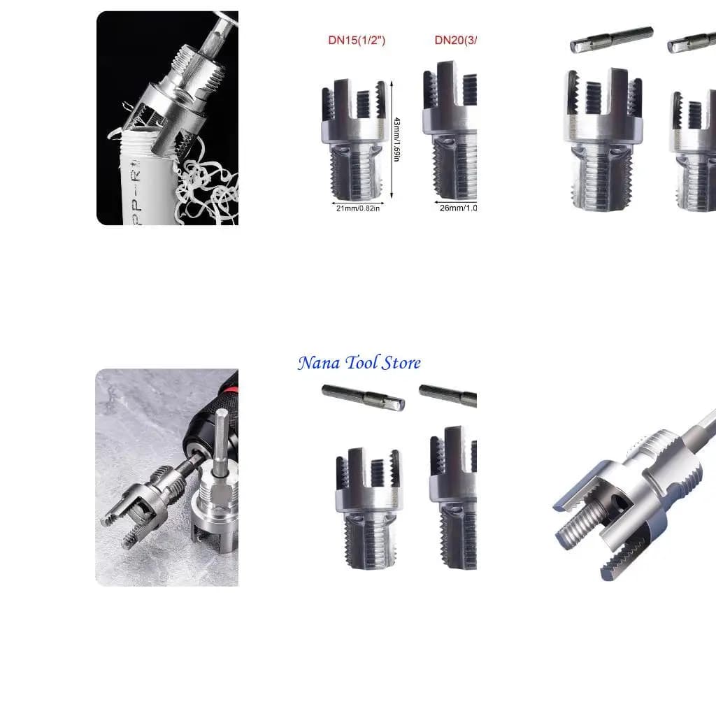 31GJ 2PCS Pipes Filething Tool Set Adapter Adapter Pipes Fikers pour 3/4 pouces avec design hexadéci