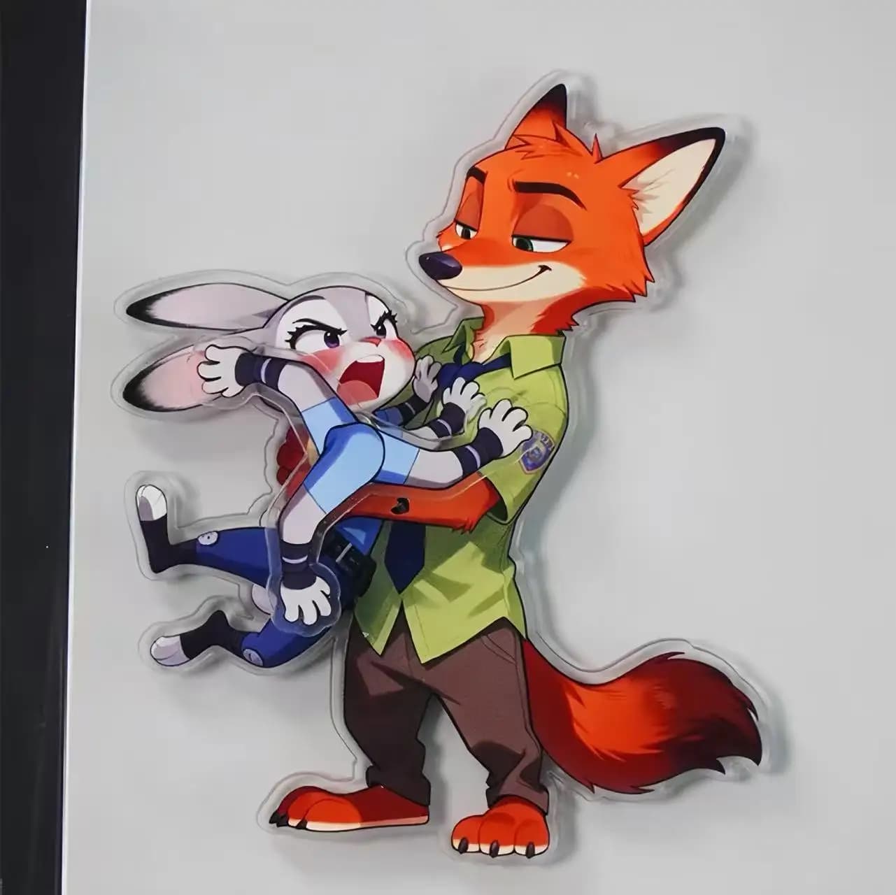 Zootopia 2 Nick Wilde Judy Hopps Figurines Magnétiques en Plastique Acrylique pour Réfrigérateur Déc