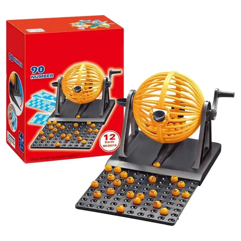 Machine à loterie amusante pour jeux de société en famille avec cage pour jeu de Bingo, 90 mini jeto