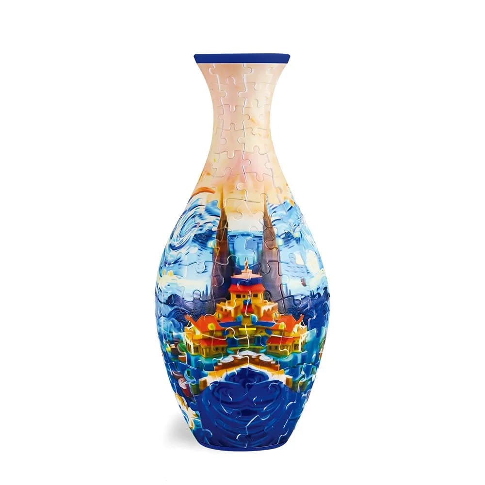 160 Puzzle en plastique incurvé 3D Puzzlef Vase à fleurs arrangements de fleurs 160 pièces Puzzle d'