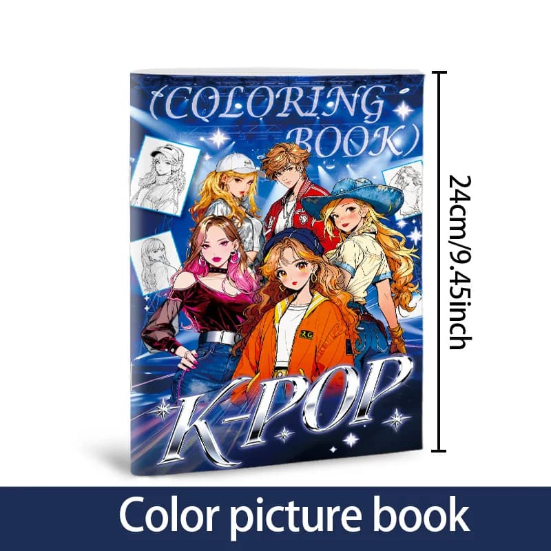 Livre de coloriage K-Pop pour filles, personnages d'idoles mignons et tenues à la mode |     Activit