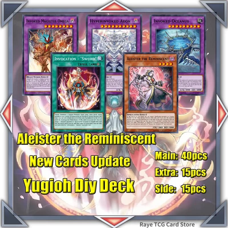 70 cartes Aleister the Reminiscent Invoked Hyperinvoked Aeon Yugioh, jeu de cartes, deck facile à jo