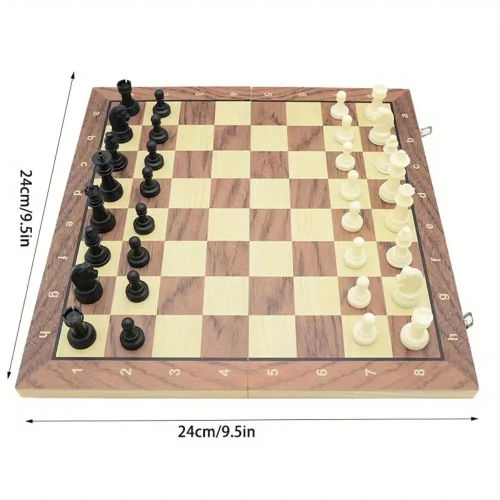 Jeu d'échecs international en bois massif, magnétique, pliable, éducatif, délicat, pour améliorer l'