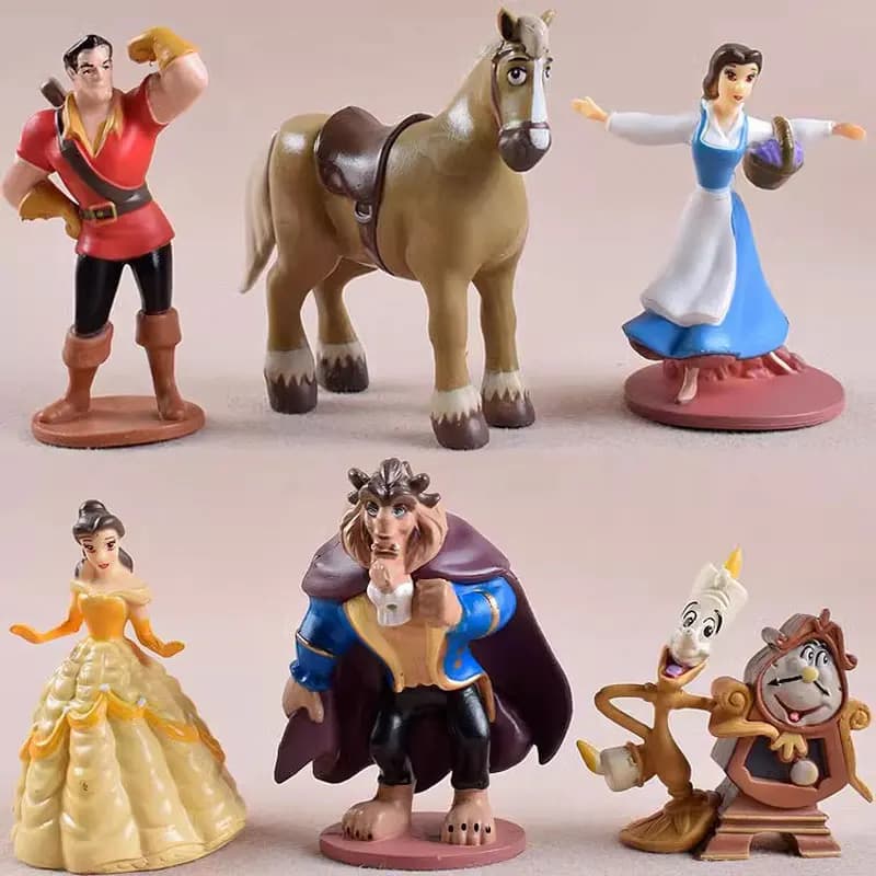 6 pièces/ensemble Disney dessin animé la Belle et la bête figurine Anime modèle fait à la main décor