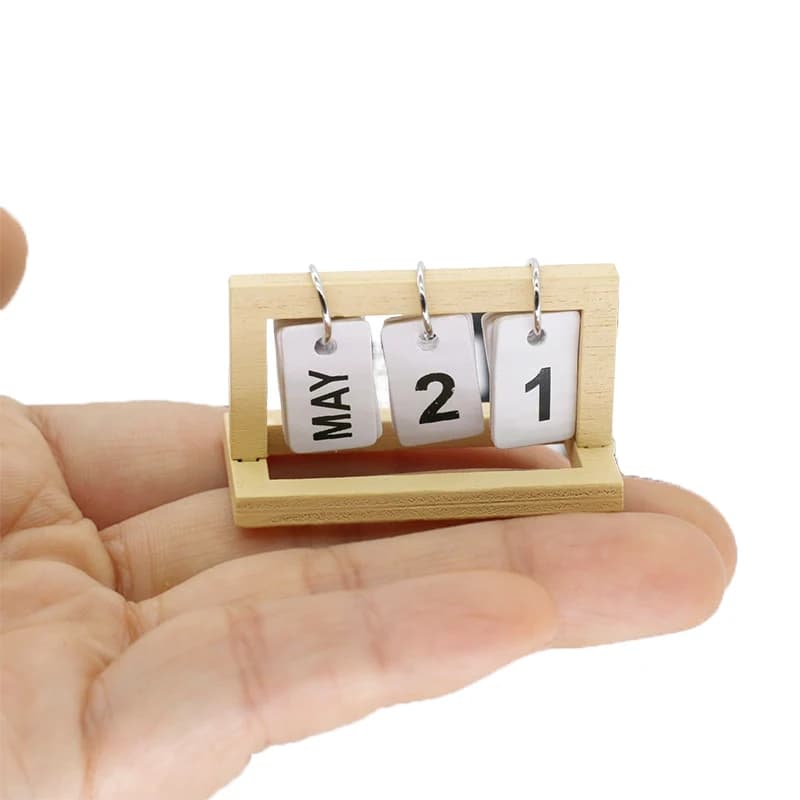 Calendrier Miniature pour maison de poupée 1:12, calendrier de bureau, jouets, modèle de décoration 
