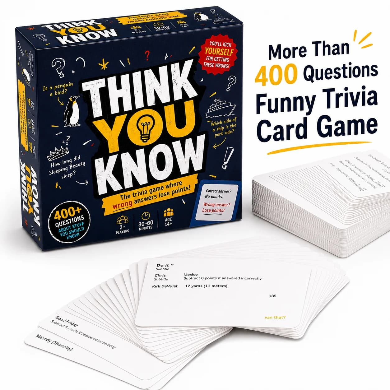 Jeu de cartes de questions amusantes, défi de connaissances quotidiennes, jeu de réflexion pour les