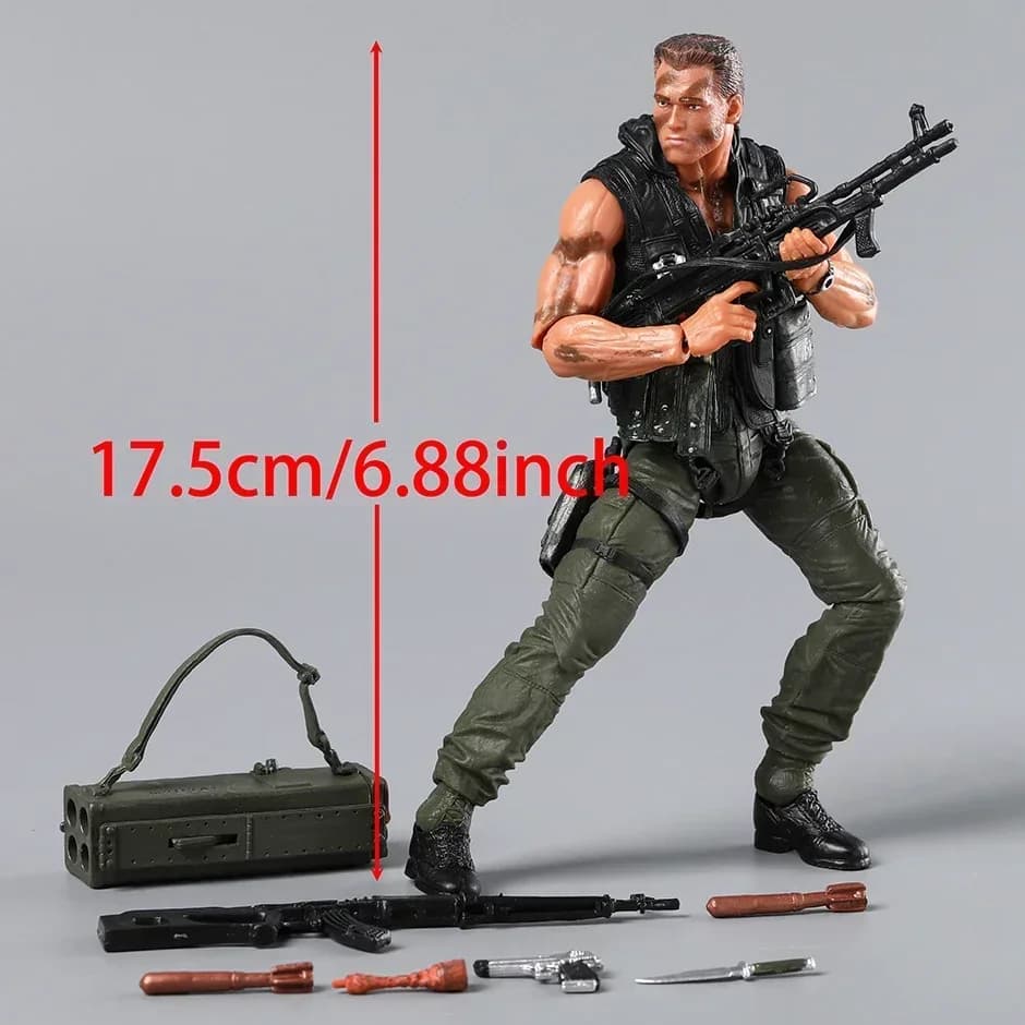 NECA 95.Schwarzenegger Commando Matrix 30th Workers Action Figure, Collection Model Butter Toy, Figu