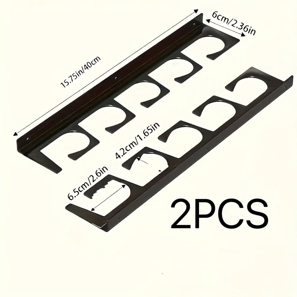 2 supports de rangement en métal pour 5 supports de canne à pêche installés sur le mur et au plafond