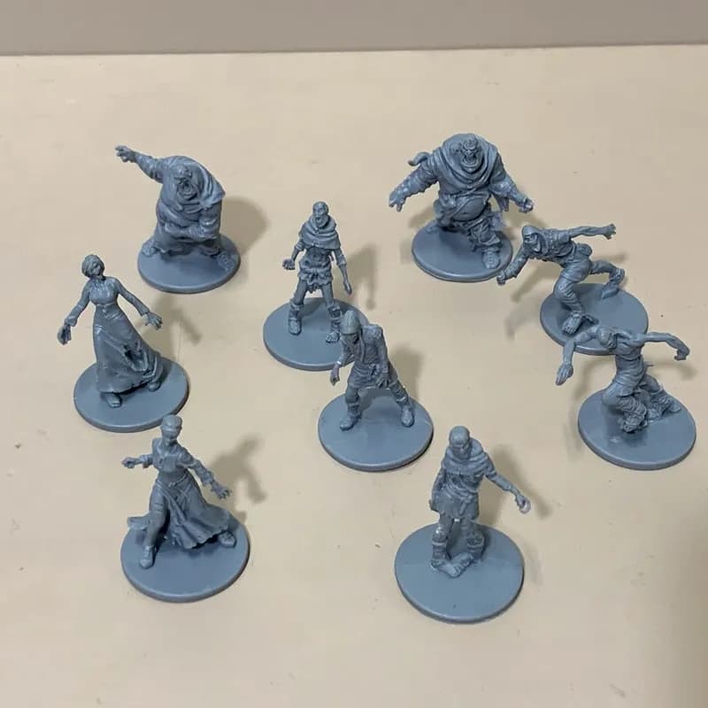 Pack de 9 figurines Zombicide Black Plague, modèles de zombies marcheurs et fugitifs (femmes et homm