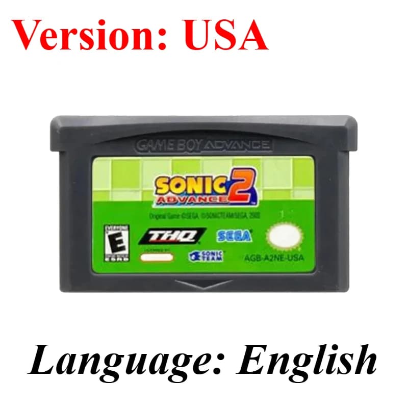 Cartouche de jeu Sonic The Hedgehog Advance 1 2 3 Genesis GBA pour Game Boy GBA SP, collection de je