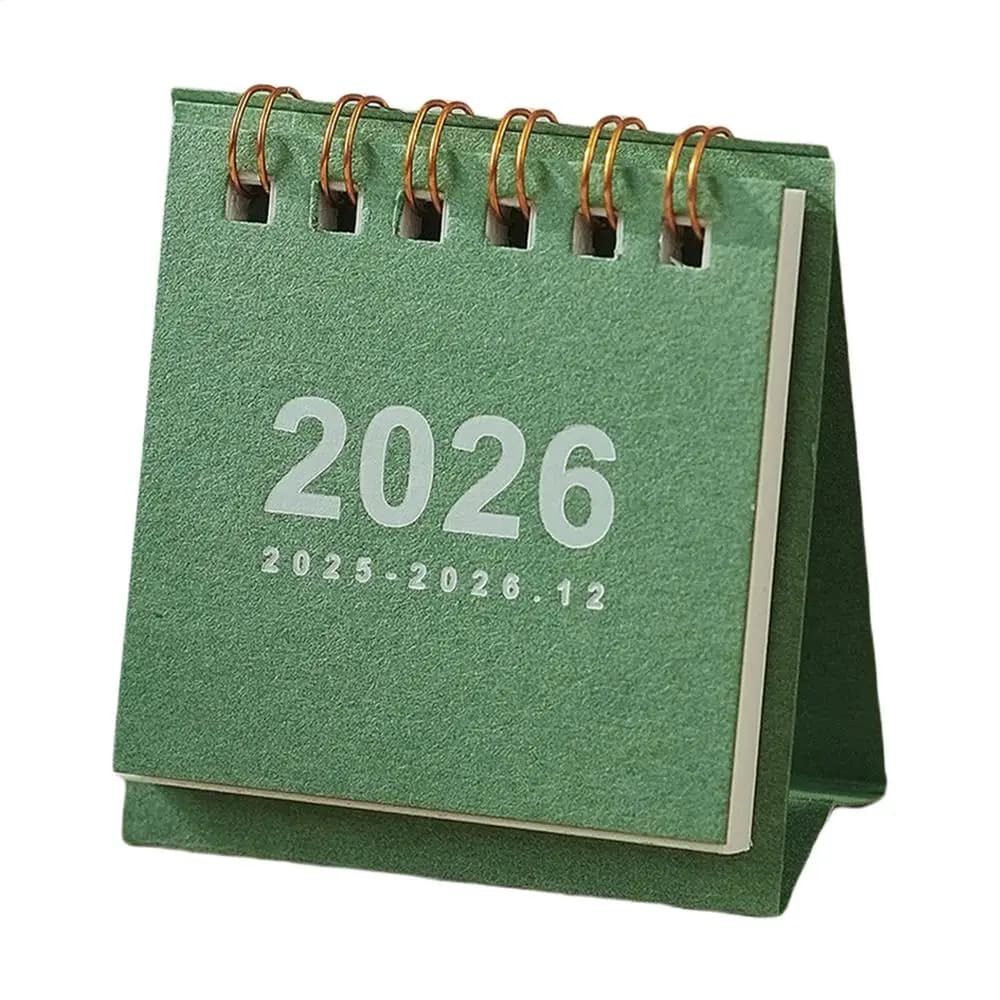Mini calendrier de bureau 2026, calendrier de table portable, planificateur quotidien, planificateur