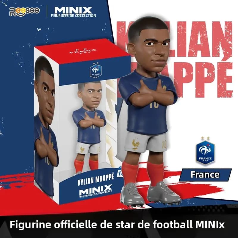 Figurine Kylian Mbappé N°10 de France 12 cm MINIX, jouet d'action de footballeur, produit officiel, 
