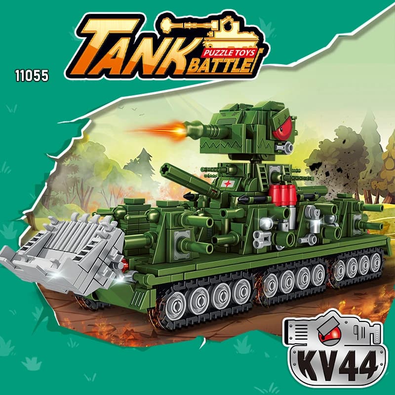 MOC – jeux de guerre du monde des chars, blocs de construction, réservoir militaire de la seconde gu